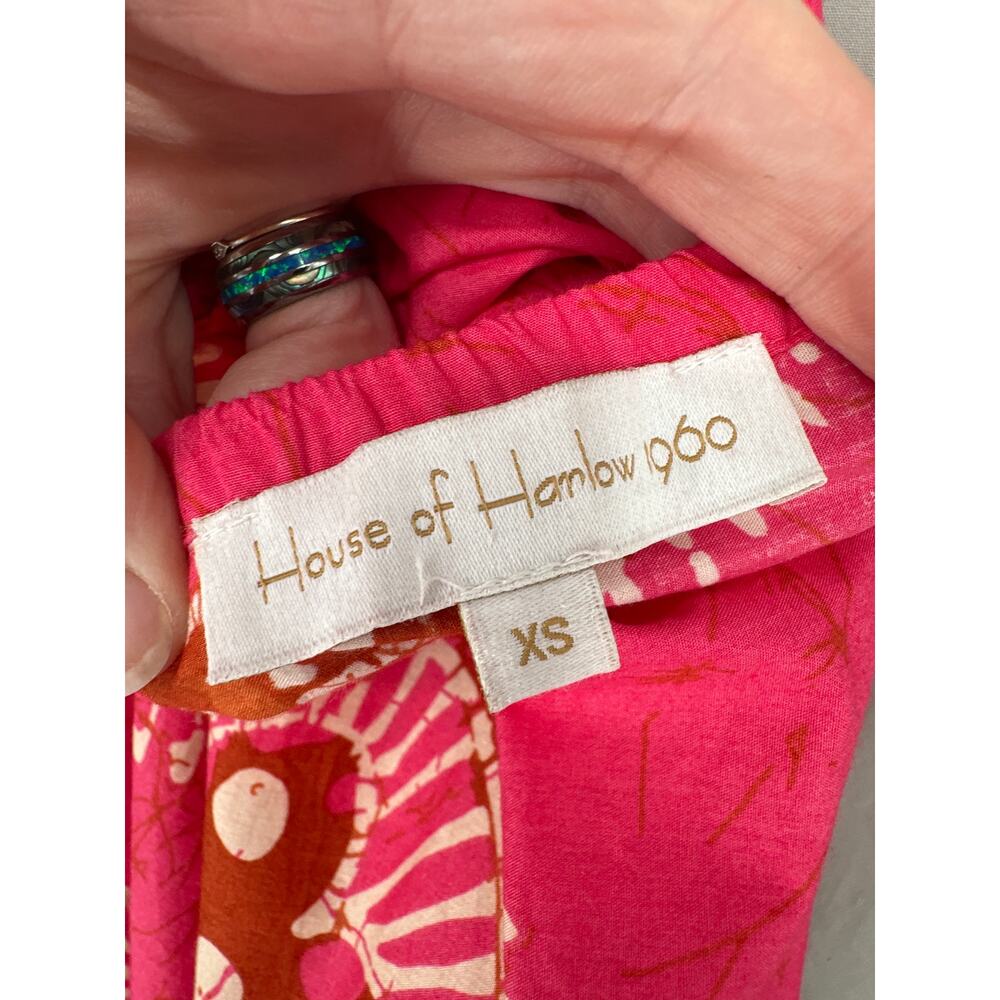 House of Harlow Dress Womens XS Pink Beachy Resort Cotton Skirt Bohemian Flowy - Picture 2 of 7
